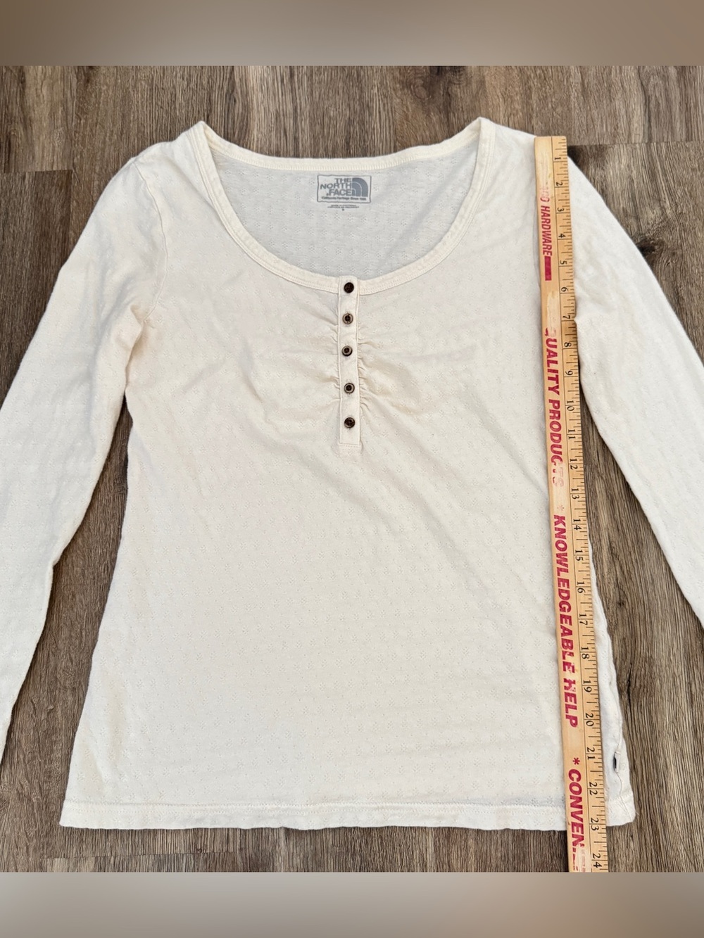 The North Face Women's Cream Scoop Neck Henley Long Sleeve Top